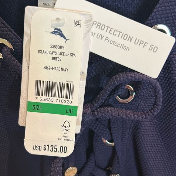 TOMMY BAHAMA Lace Up Spa Dress NWT - Picture 6 of 8